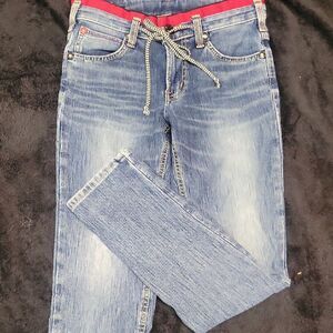 Edwin 503 Blue Straight Leg Women's Jeans With Red. Size XS